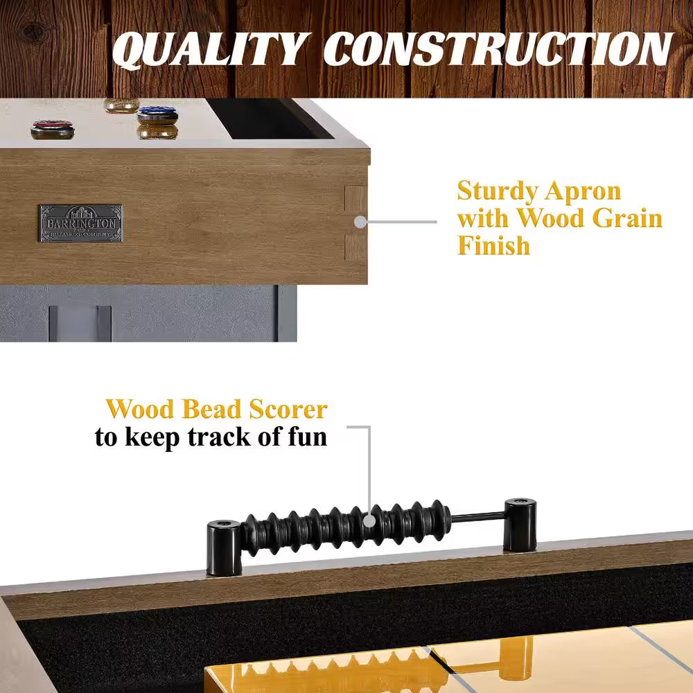 9 Ft. Urban Shuffleboard Table, UV Playfield and 8-Puck Set