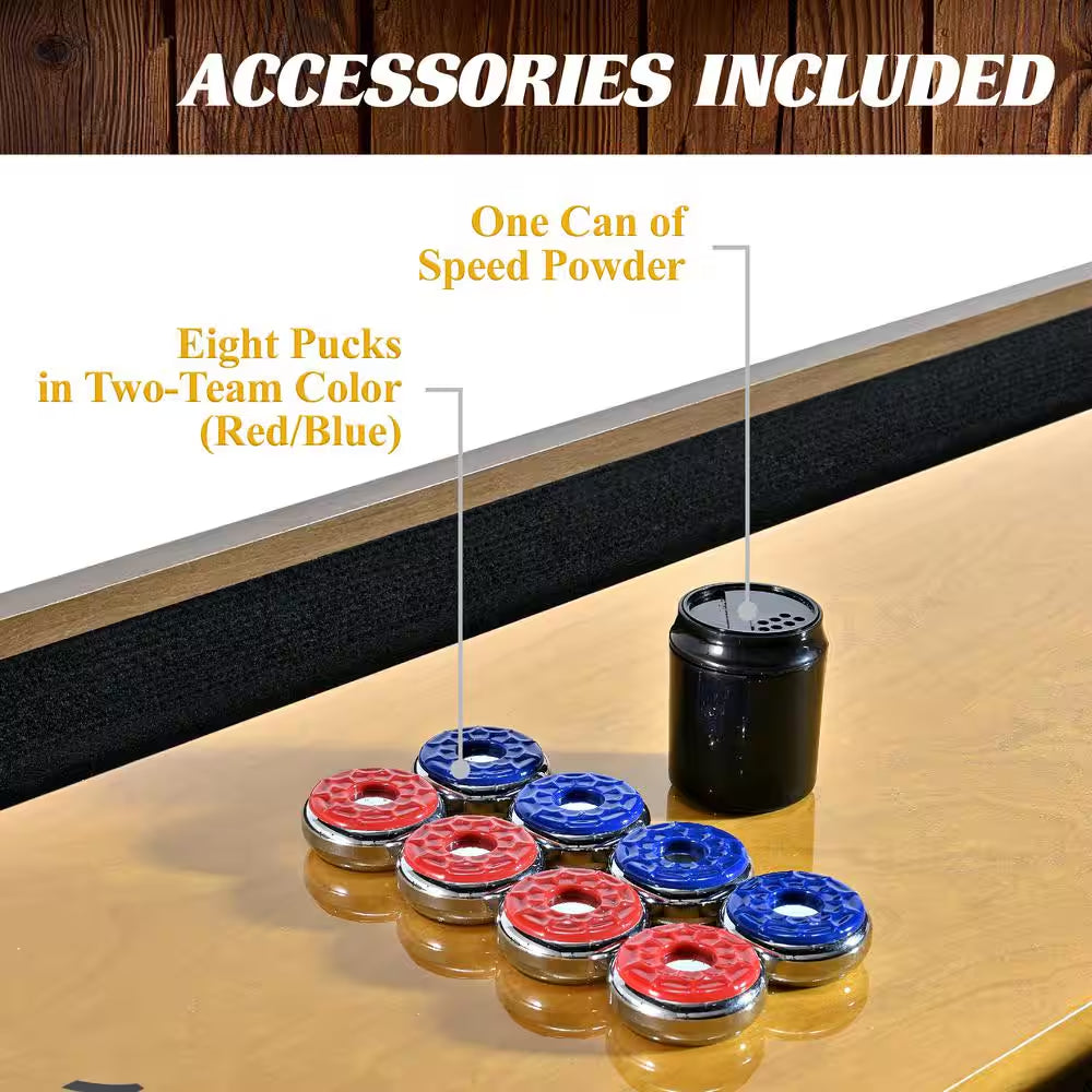 9 Ft. Urban Shuffleboard Table, UV Playfield and 8-Puck Set