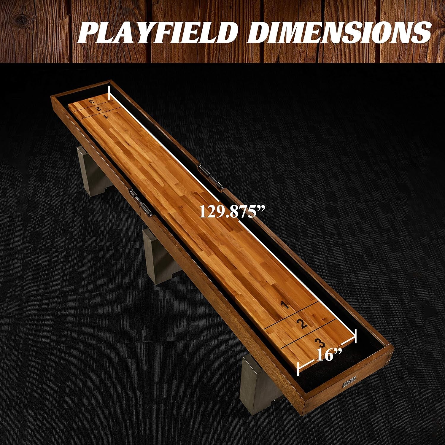 Barrington Urban Shuffleboard Table with Scratch-Resistant Playfield and 8-Puck Set