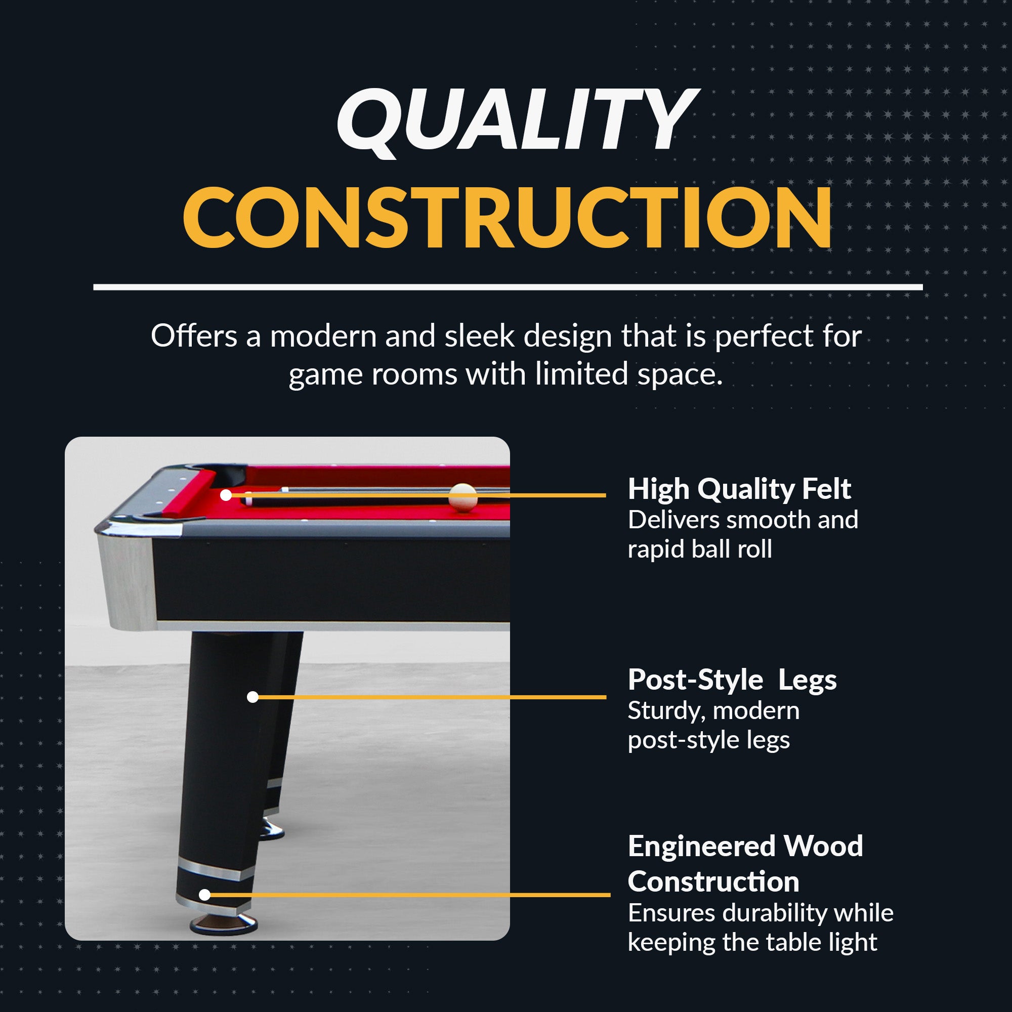 Jupiter 7 Ft Heavy Duty Pool Table – Includes Cue Sticks, Billiard Balls, Brush – Red Felt with Black Finish