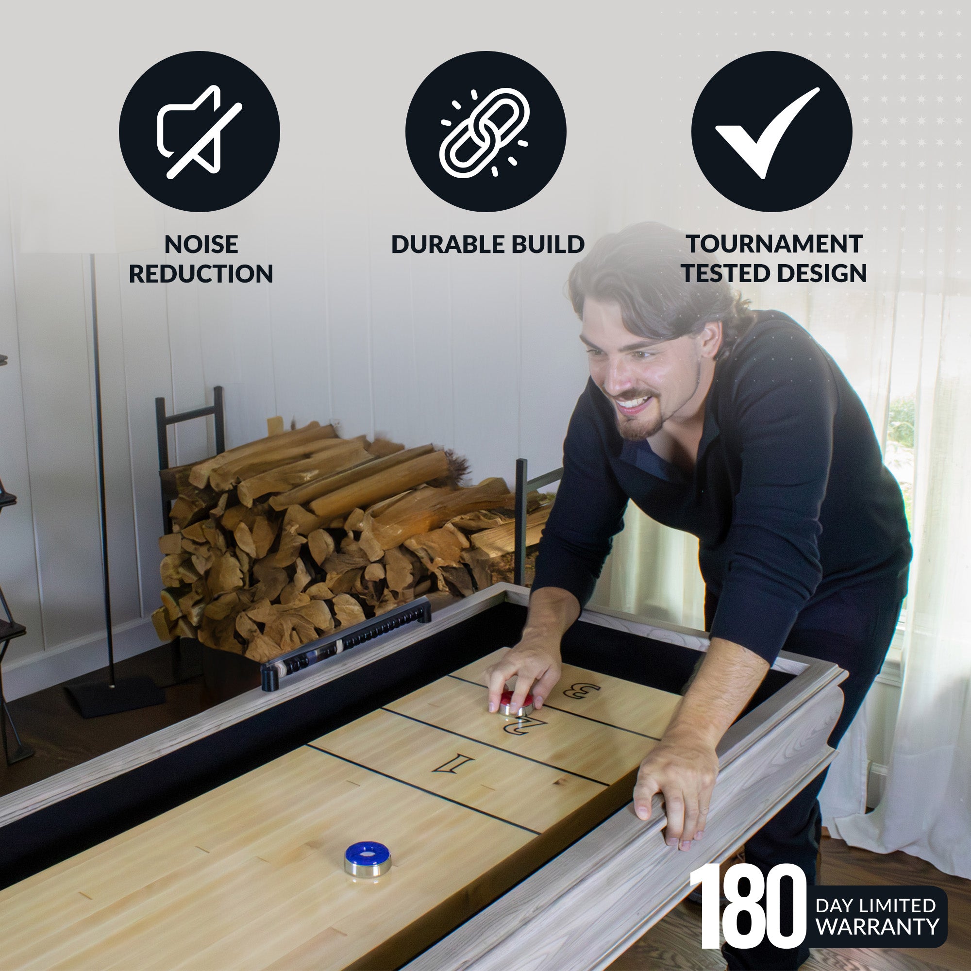 Montecito 12-Ft Shuffleboard Table - Driftwood