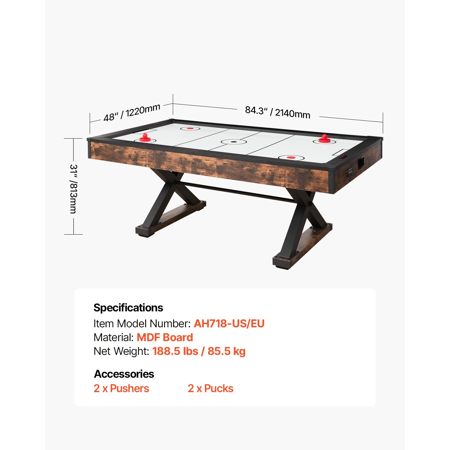 84" Air Hockey Table