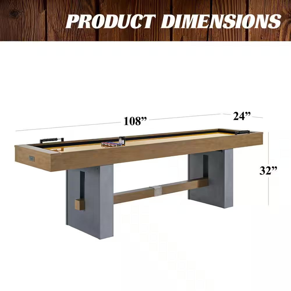 9 Ft. Urban Shuffleboard Table, UV Playfield and 8-Puck Set