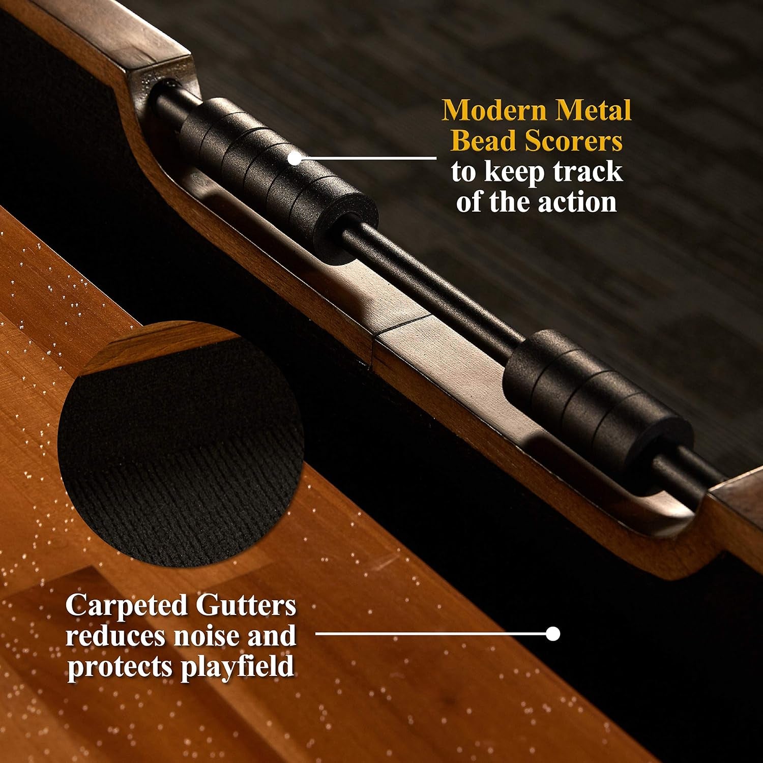 Barrington Urban Shuffleboard Table with Scratch-Resistant Playfield and 8-Puck Set
