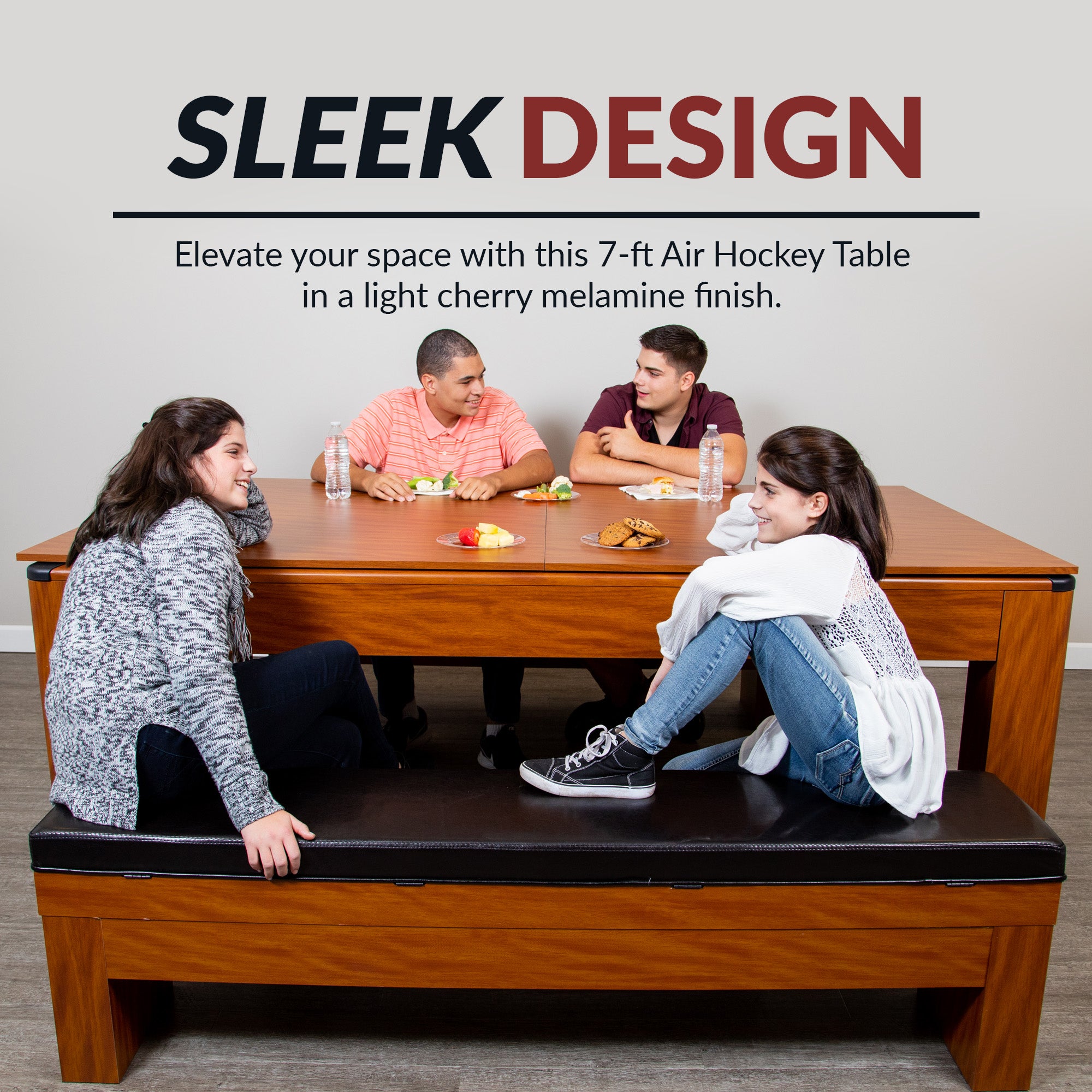 Sherwood 7-ft Air Hockey Table Combo Set with Benches image 8