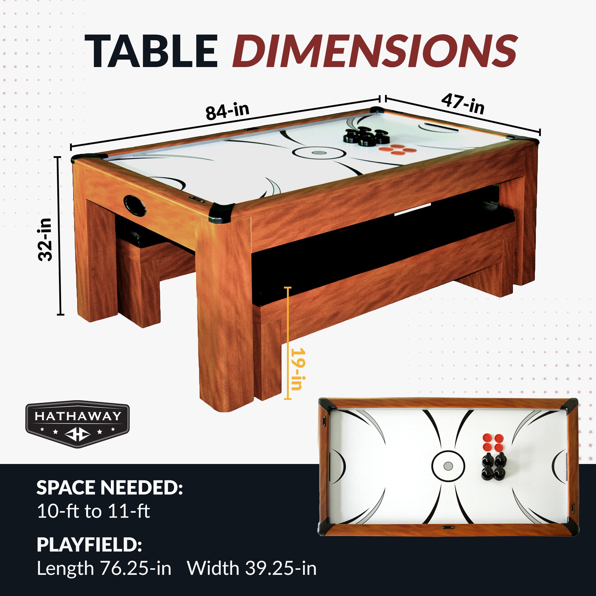 Sherwood 7-ft Air Hockey Table Combo Set with Benches image 3