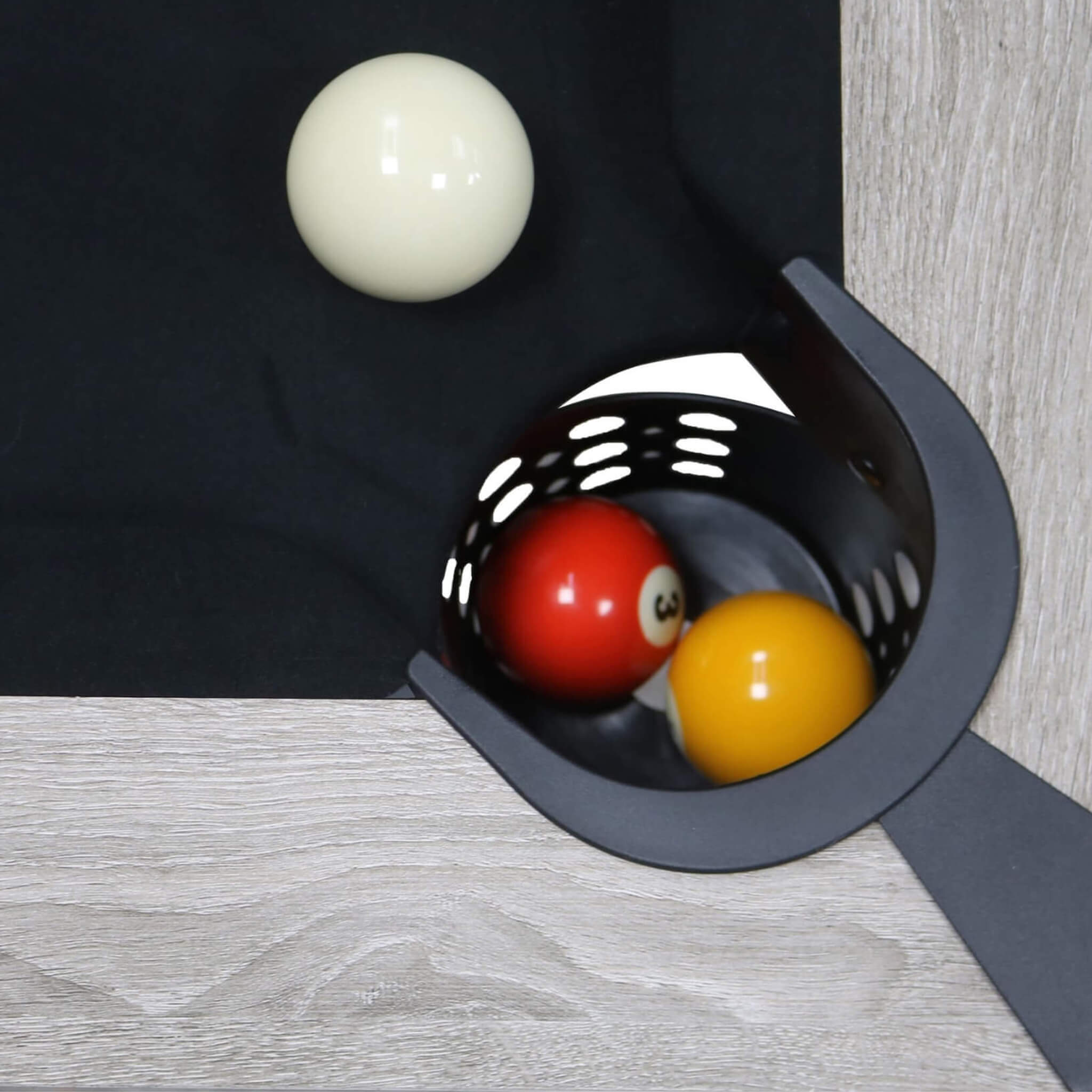 Large 84-Inch Rustic Gray Pool Table With Cues, Balls And X-Legs
