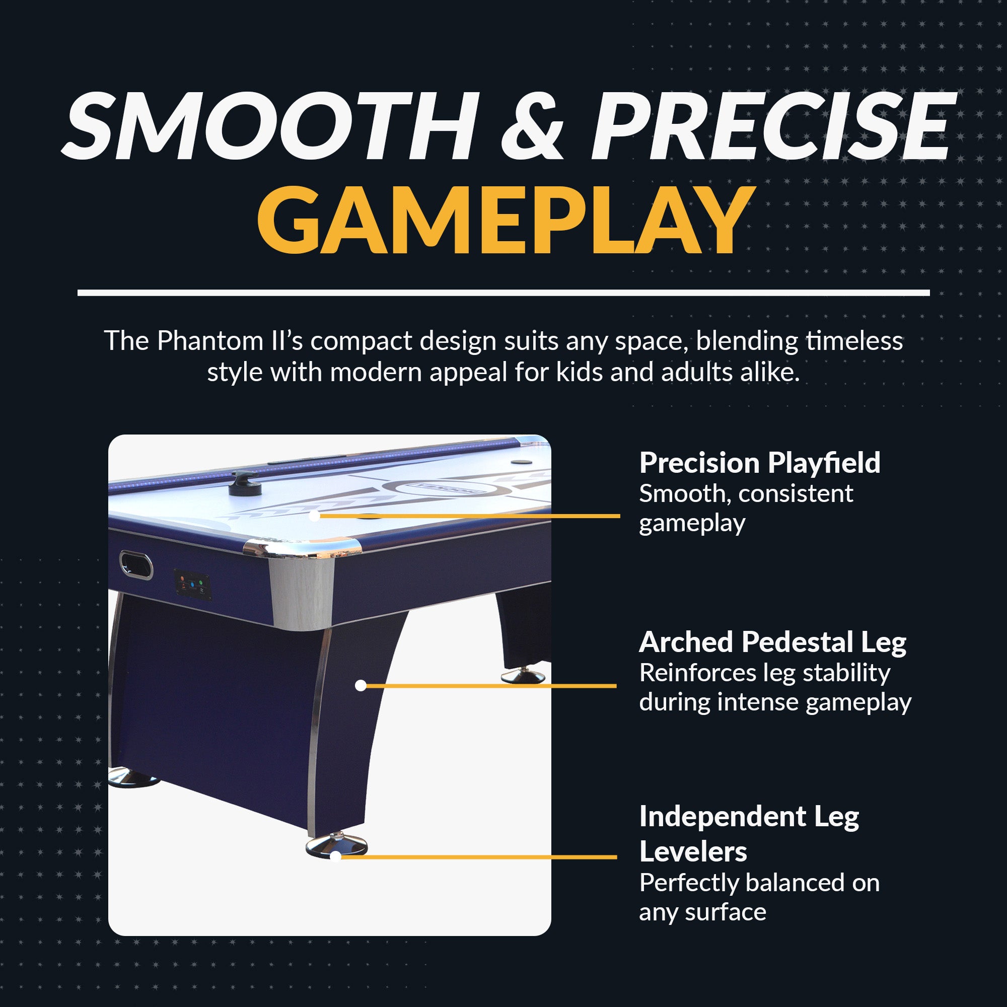 Phantom II 90-in Air Hockey Table with LED Scoring and Lights image 4