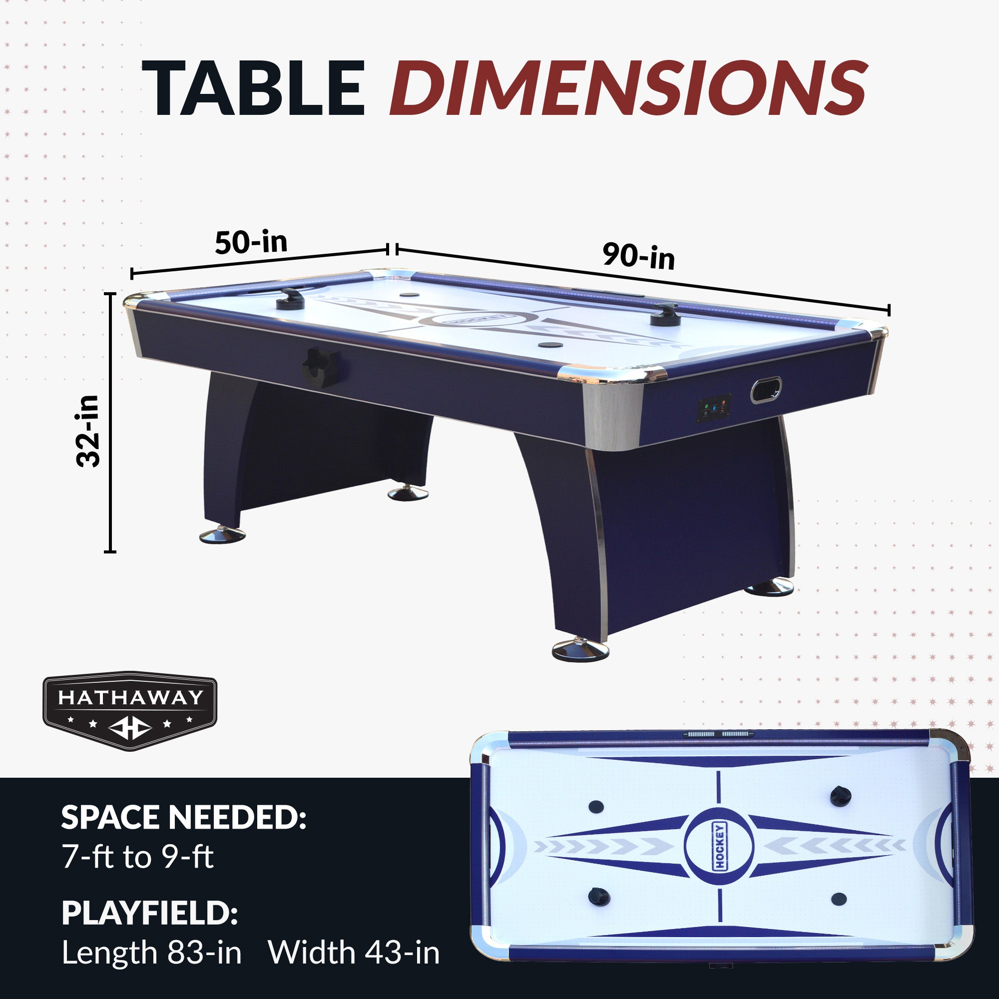 Phantom II 90-in Air Hockey Table with LED Scoring and Lights image 3