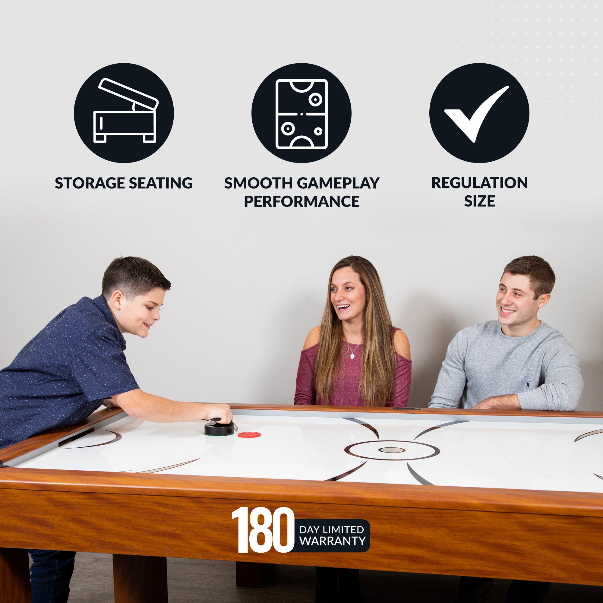 Sherwood 7-ft Air Hockey Table Combo Set with Benches image 5