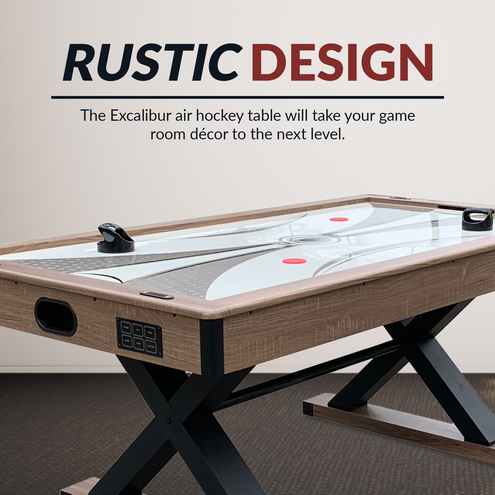 Excalibur 72-in Air Hockey Table with LED Scoring and Table Tennis Top image 8