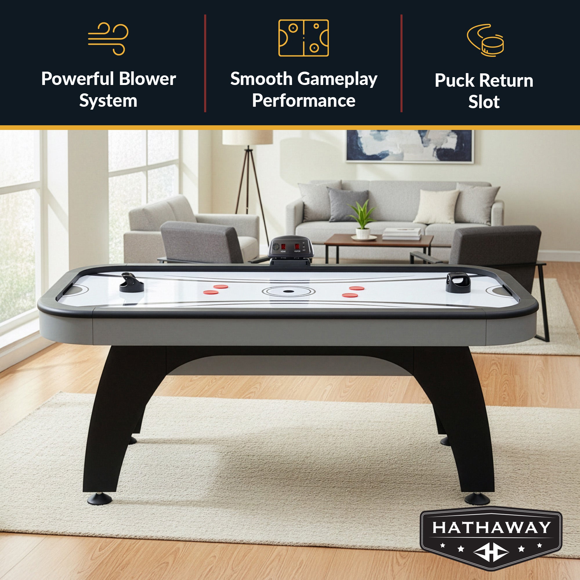 Silverstreak 72-in Air Hockey Table with LED Scoring image 3