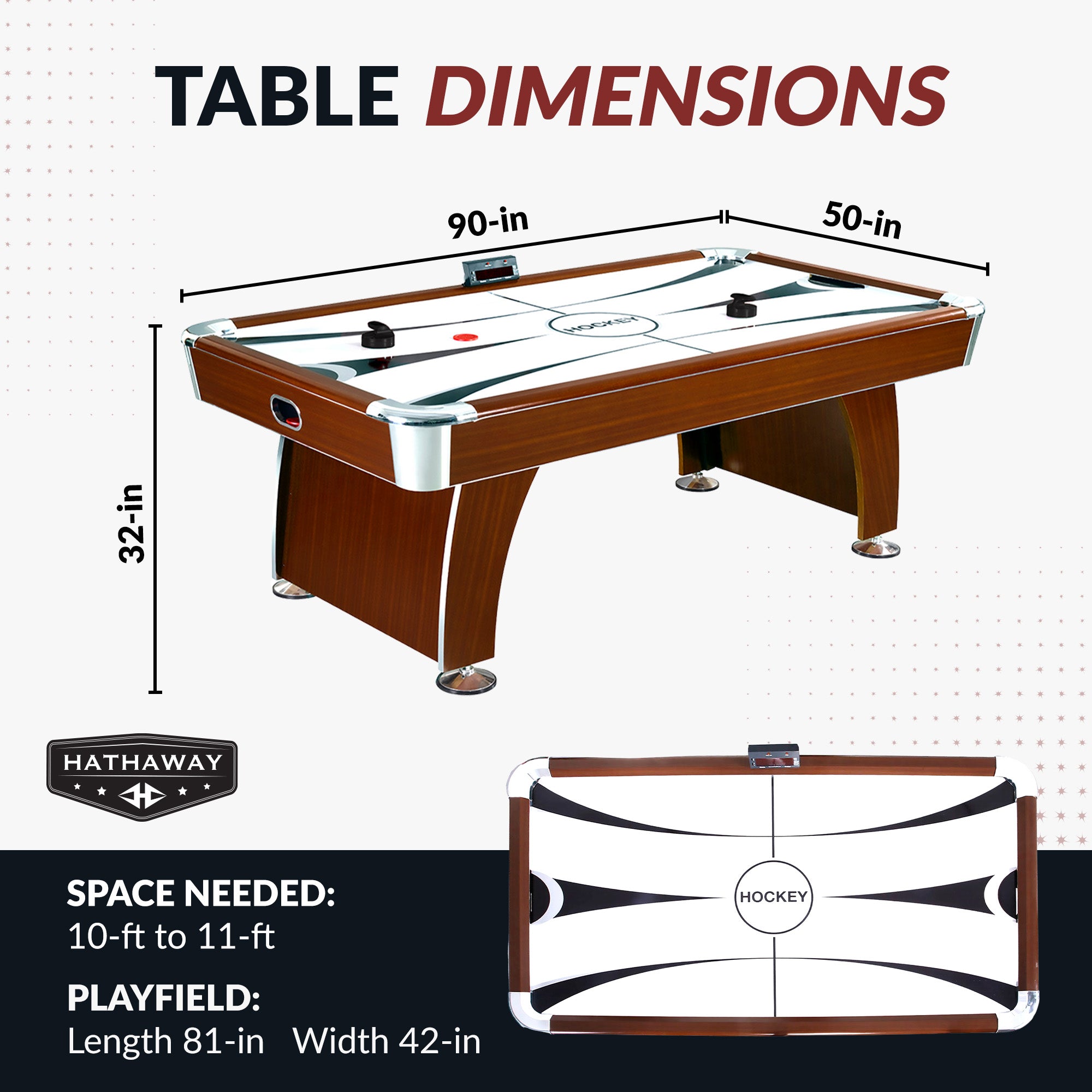 Brentwood 90-in Air Hockey Table with LED Scoring and Sound image 3
